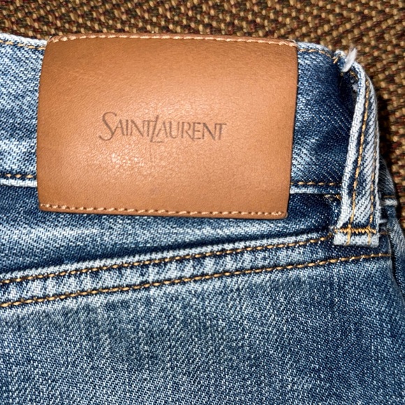 Saint Laurent Mid-Rise Faded Denim Bootcut Jeans - Picture 13 of 16